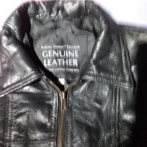Real leather italian stone petite  jacket